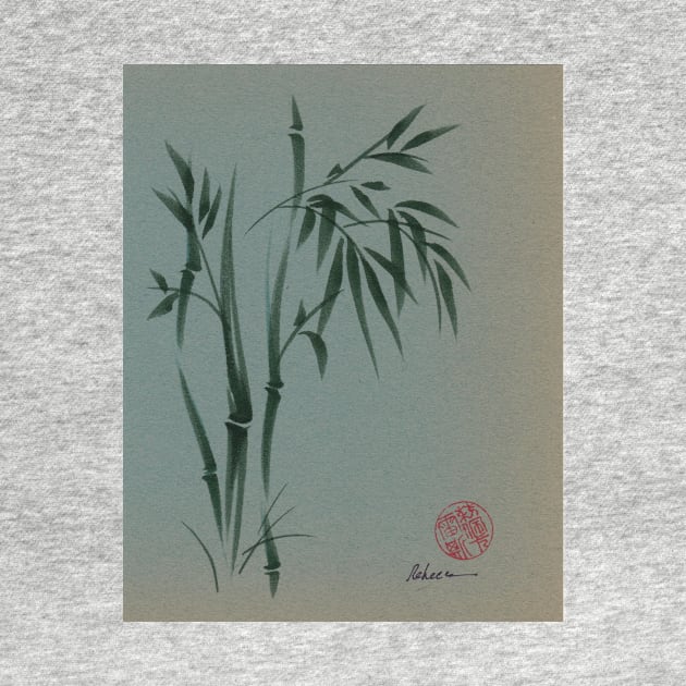 Ethereal - Sumie ink brush pen bamboo painting on vintage paper by tranquilwaters